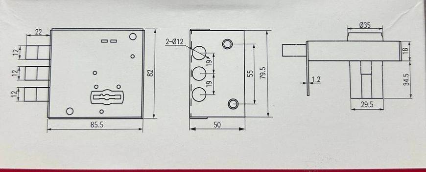 Замок накладний Cordon Tech 1.04.51 для вхідних дверей 16987 фото
