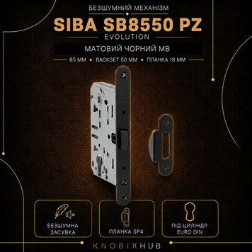 Безшумний механізм SIBA SB8550 PZ (Evolution) матовий чорний MB + SP4 1137 фото