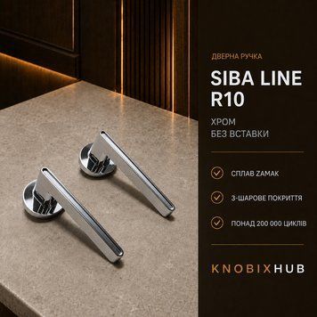 Ручка дверна SIBA LINE R10 на круглій розетці хром 638 фото