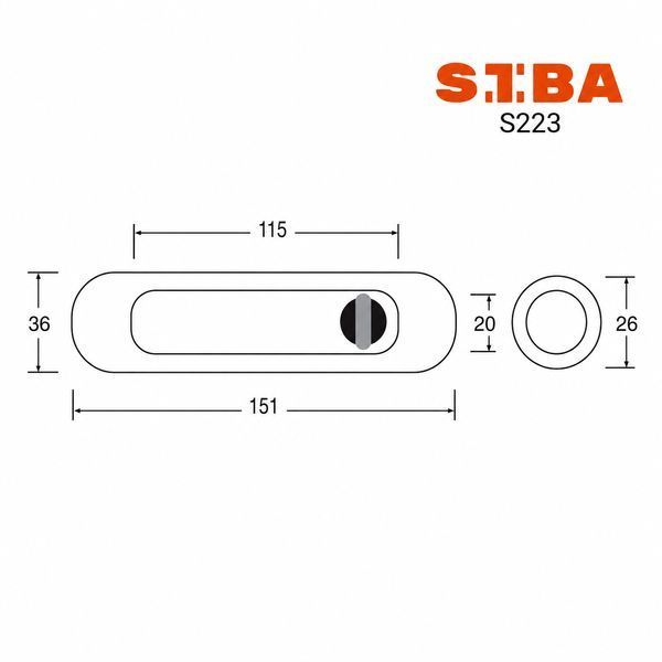 Замок з ручками SIBA S223 WC для розсувних дверей бронза антична AB 536 фото