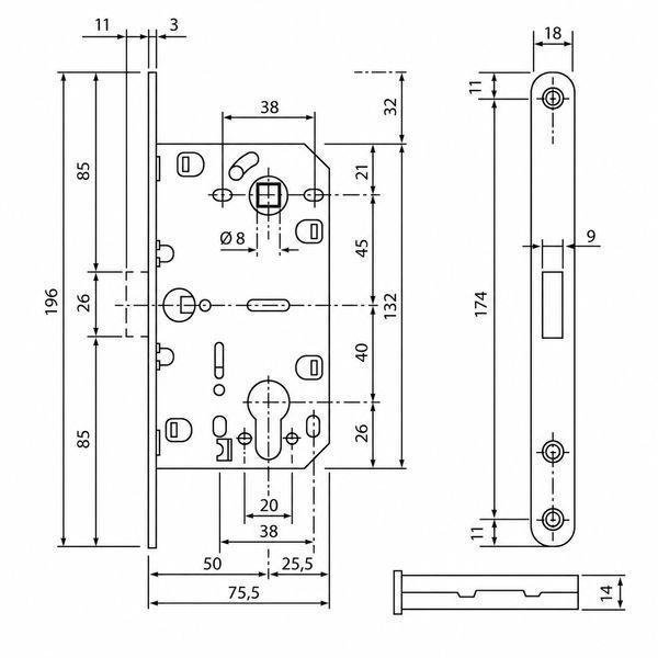 Магнітний механізм SIBA MLK-03 PZ (Polaris) матовий чорний MB + MSP-1 1143 фото